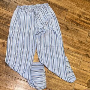 GAP Light Blue and White Striped Pants